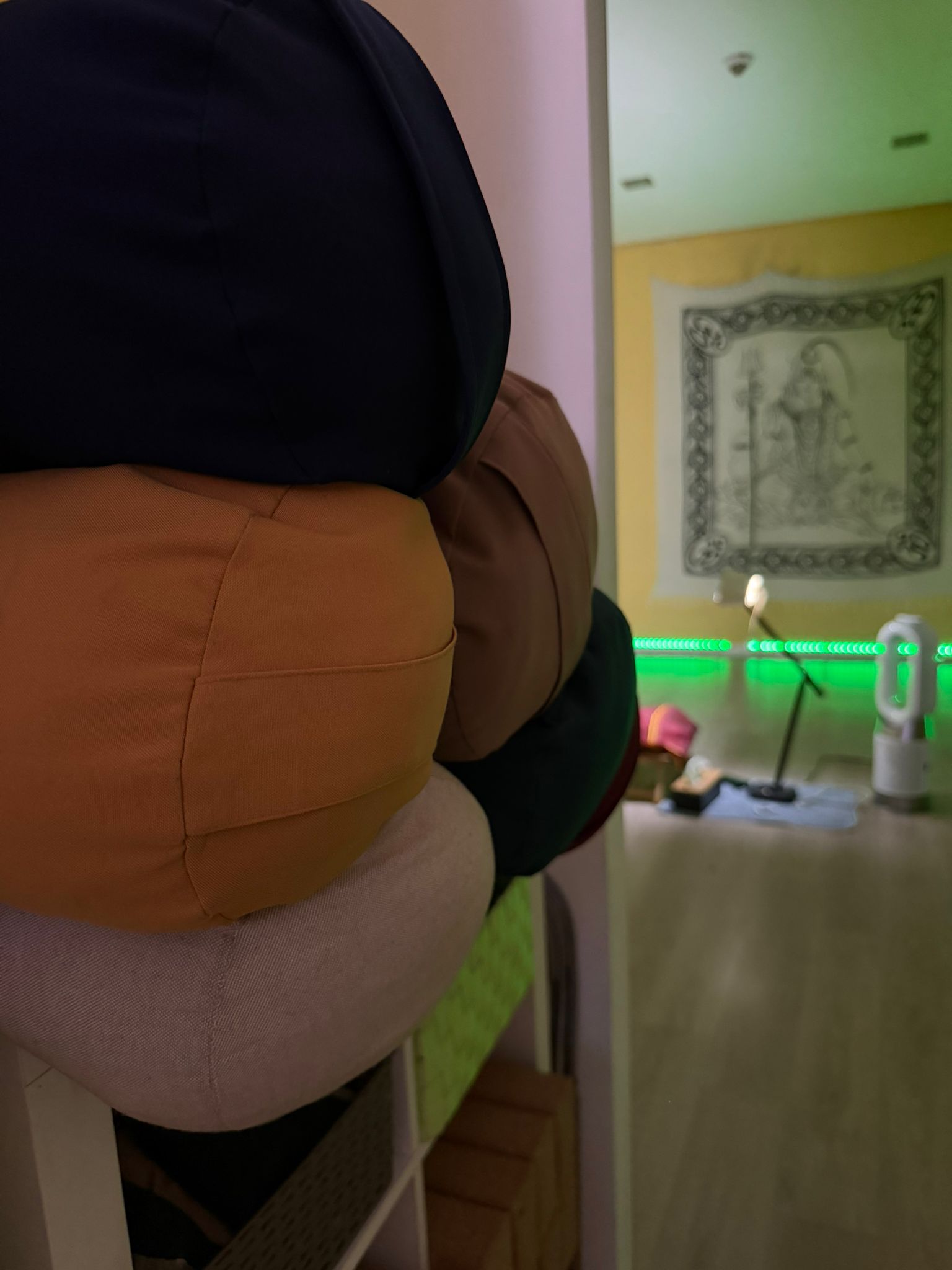 Almofadas de apoio no espaço de terapias
