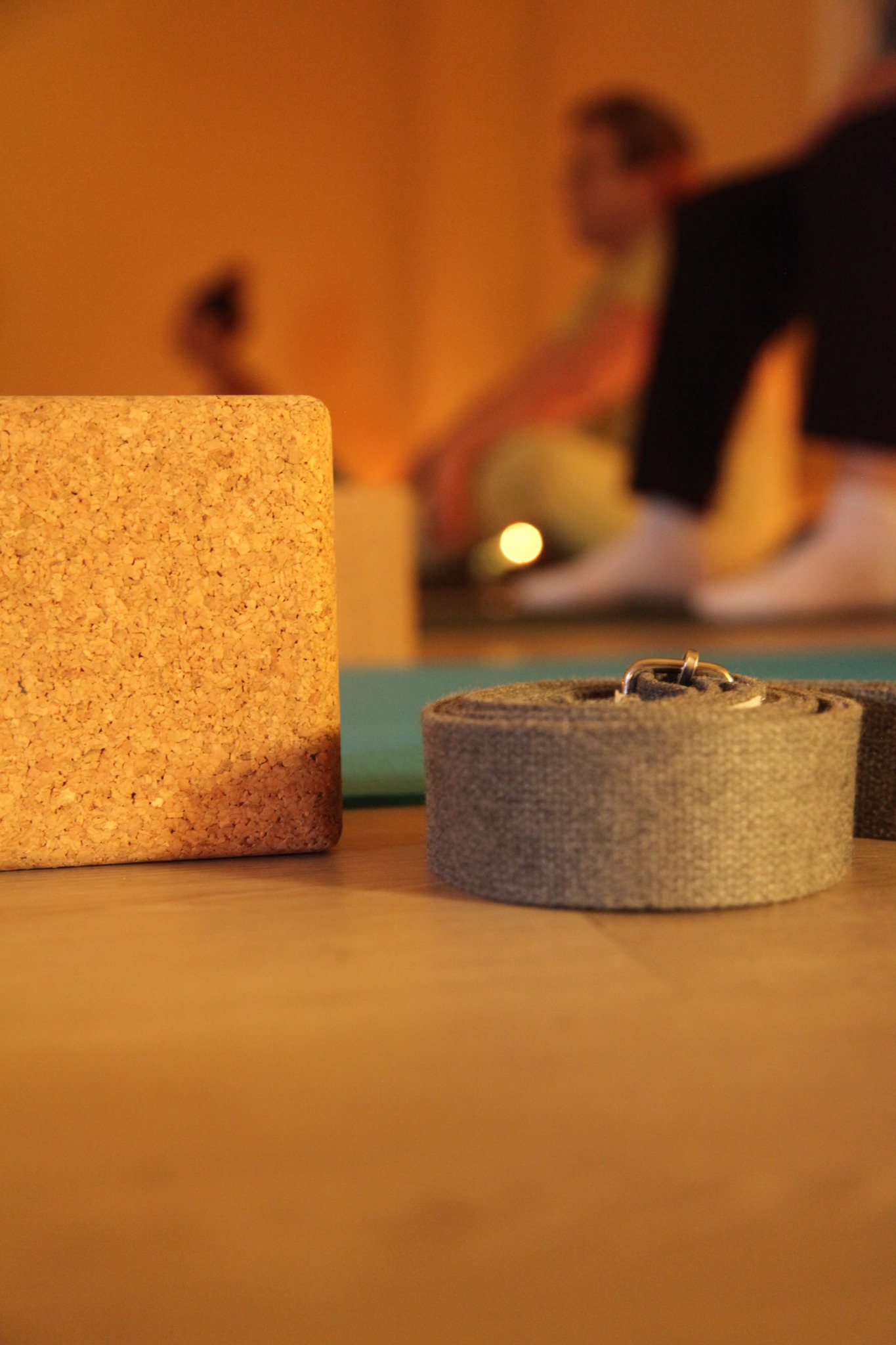Materiais de apoio numa aula de Yoga